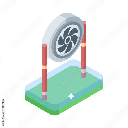 Get this amazing icon of wind turbine in modern design style