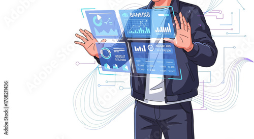 Innovative financial banking technology utilizing a futuristic transparent interface concept