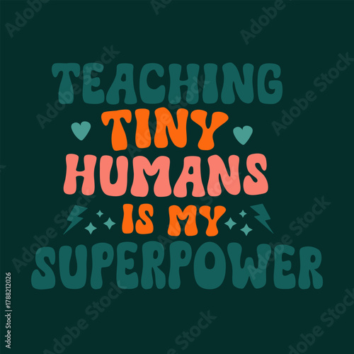 Retro groovy homeschool teacher and mom design with bold vintage typography and playful colorful vibes 8