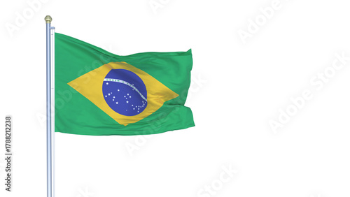 A bandeira da República Federativa do Brasil - Ilustração 3D