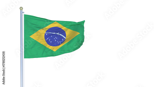 A bandeira da República Federativa do Brasil - Ilustração 3D