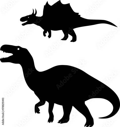 Wild dinosaur silhouette illustration for adventure and fantasy design