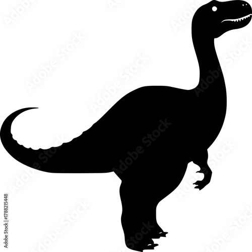 Dinosaur silhouette design for children’s book, print, and decoration