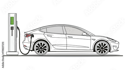 Electric Vehicle Charging Station with Charging Gun Power Supply Concept