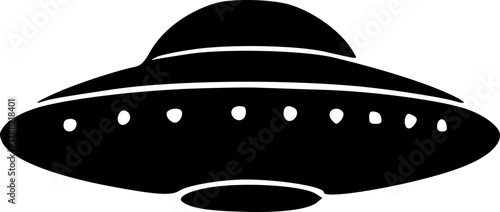 Flying saucer silhouette vector for science fiction and outer space artwork