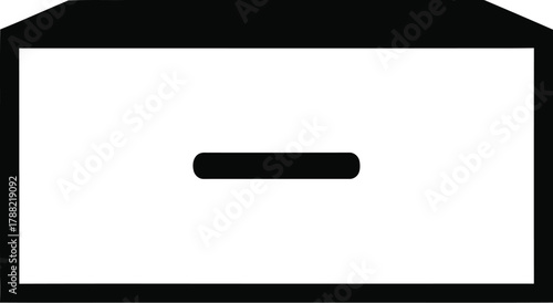 Simple black and white box outline vector illustration