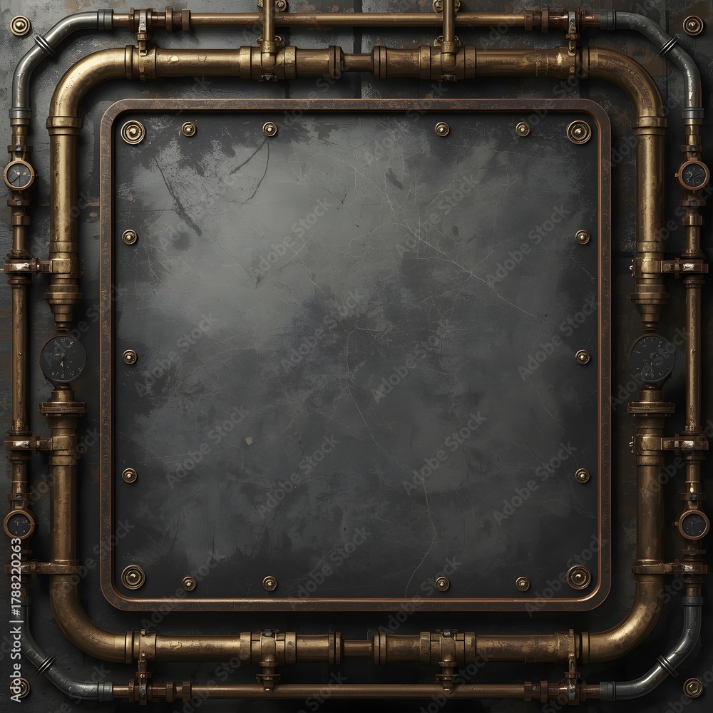 Obraz premium Steampunk Pipework Frame