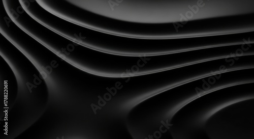 Captivating dark black background abstract waves create a sophisticated, modern backdrop perfect for luxury branding and elegant design projects.