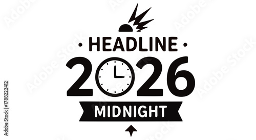 Headline 2026 Midnight Celebration Countdown Clock.