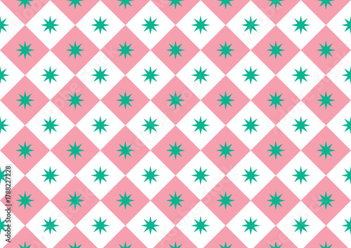 チェックタイル柄 背景 ラッピング 包装紙