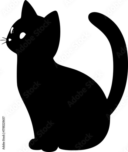 Cute cat silhouette vector for pet lovers and minimalist design projects
