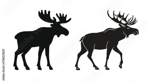 deer silhouette vector illustration of wild stag with antlers