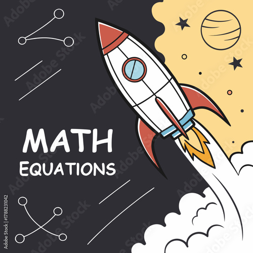 Rocket launching with math equations and space elements