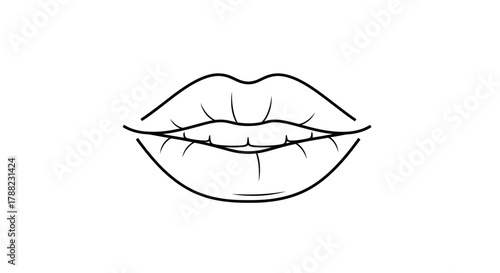 Minimalist lip line drawing offers a clean and modern artistic expression creating beautiful lips