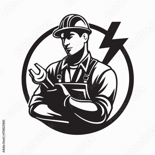 Creative Electrical Engineer Logo Vector Illustration on white background