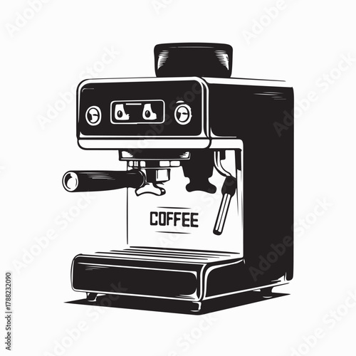 Modern Espresso Coffee Maker Vector Illustration on white background
