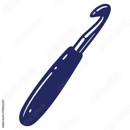 Detailed Illustration of a Crochet Hook with a Modern and Minimalist Aesthetic Perfect for Crafting Projects