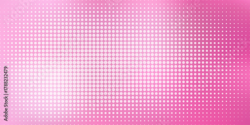 Pink rose halftone pattern. Retro comic gradient background. Pixelated dotted texture overlay. Cartoon pop art faded gradient pattern. Vector backdrop for poster, banner, advertisement