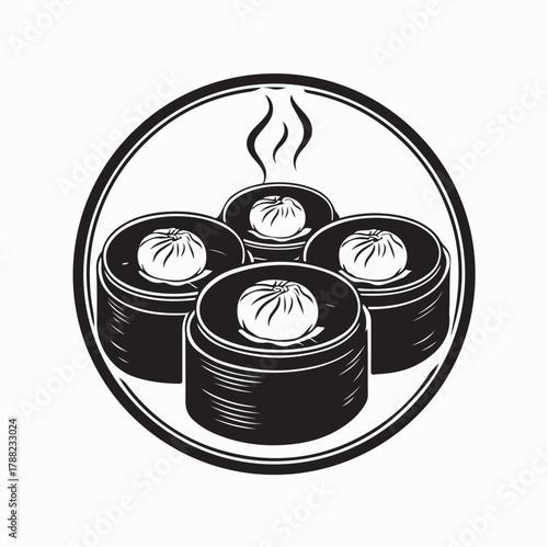 Dim Sum Chinese Food Image Vector isolated on white background