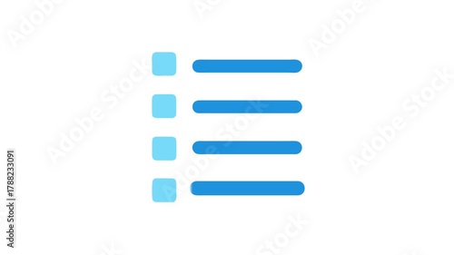 Clean light blue checklist menu on White Background design