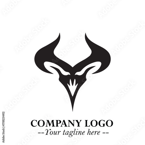 Head of Vampire Logo Symbol in Black on the White Background with Gothic Horror Vector Design