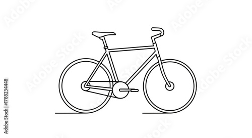 Sleek bicycle minimalist drawing against a plain background highlighting recreation and design
