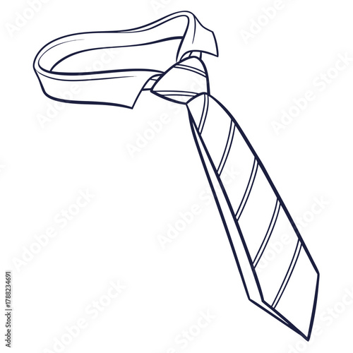 Simple line drawing of a striped necktie