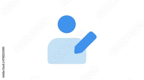 Flat design user icon with edit pencil graphic element