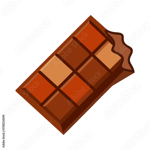 Isolated dark chocolate bar on white background is a delicious gourmet dessert snack