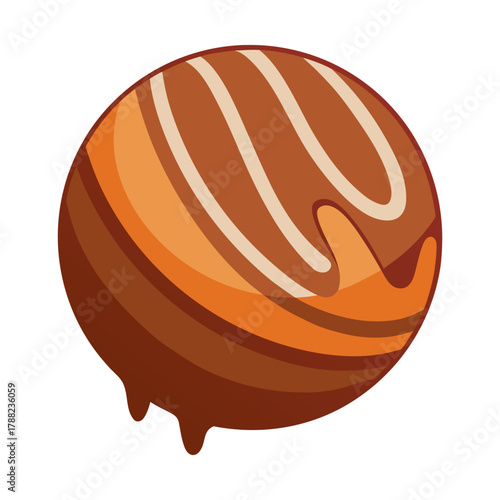 chocolate bonbon with drizzle design vector illustration