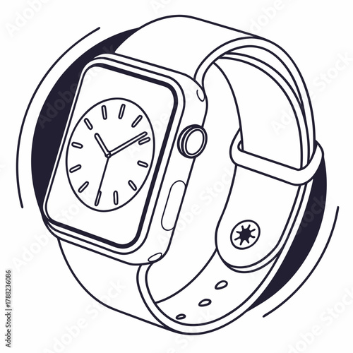 Modern smartwatch with digital display and strap