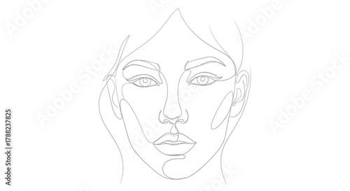 Elegant continuous line drawing of a woman's face expressing subtle beauty through simplicity