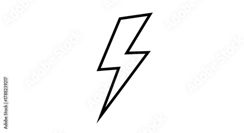 Sleek depiction of a lightning bolt symbol for design, conveying electrifying simplicity and power