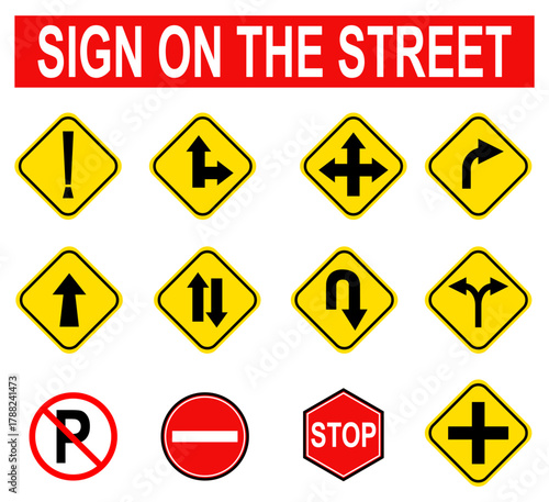 set of road signs