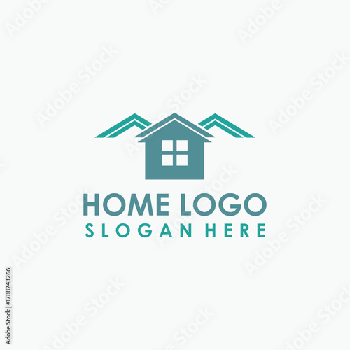 home and wings logo concept, building icon design vector