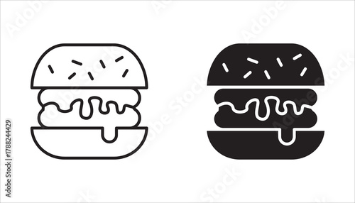 Hamburger Burger Icon set Design