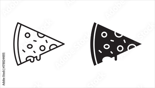 Pizza icon set vector white background, isolated illustration vector template