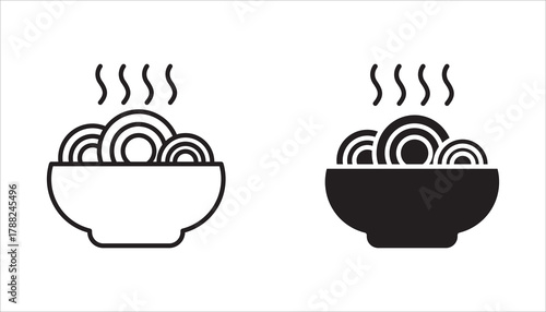 Vector noodle icon set vector with white background can be edited