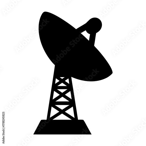Satellite dish antenna communication technology silhouette