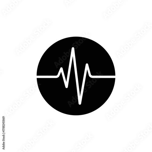 Stylized electrocardiogram representation displaying a rhythmic health signal graphic