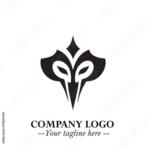 Head of Vampire Logo Symbol in Black on the White Background with Gothic Horror Vector Design