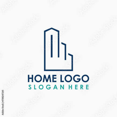 triple building logo design vector, construction logo template