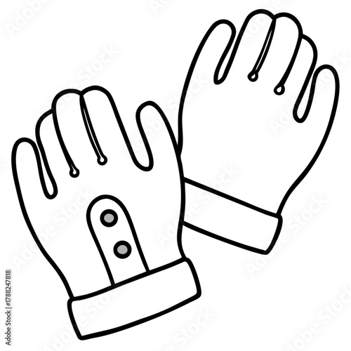 Simple line drawing of a pair of gloves