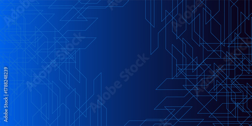 Architecture ai blue web banner. Innovation smart city technology background. Future urban architecture neon light buildings vector. Digital futuristic intelligence high tech town design banner.