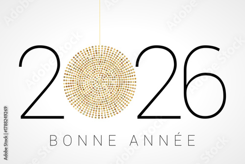 Bonne année - meilleurs vœux 2026 - vecteur pour affiche bannière salutation et célébration du nouvel an 2026.