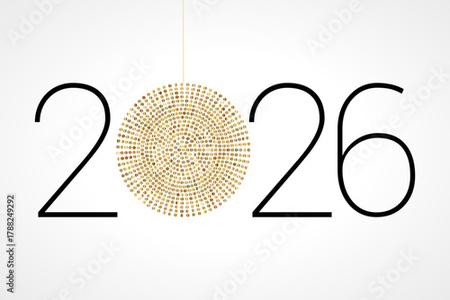 Happy new year - best wishes 2026 with colorful number. Perfect vector for poster banner greeting and new year 2026 celebration.