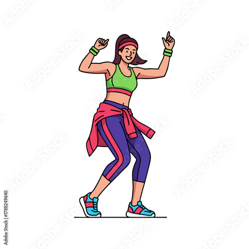 Illustration of a woman doing Zumba