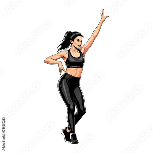 Illustration of a woman doing Zumba
