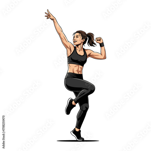 Illustration of a woman doing Zumba