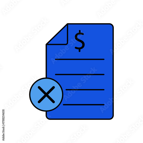 Unpaid icon outline editable stroke line drawing eps.